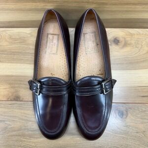 Stuart McGuire Apron Toe Buckle Loafers Mens 10 EE‎ Bugundy Leather Formal